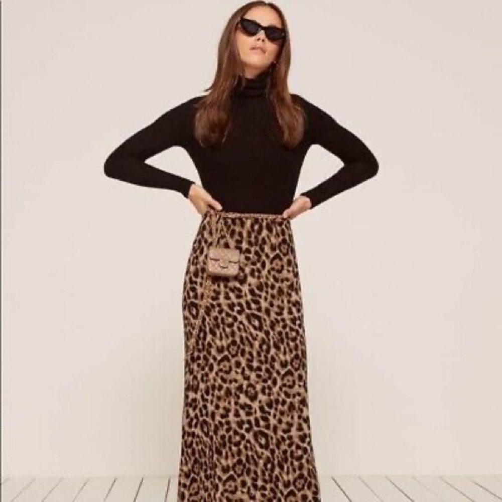 Reformation Mandy Leopard Maxi Skirt - 2